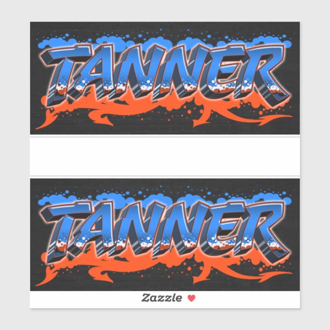 Tanner First Name Graffiti Sticker (Sheet)