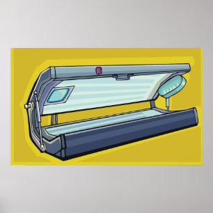 Tanning Bed Retro Spa Poster