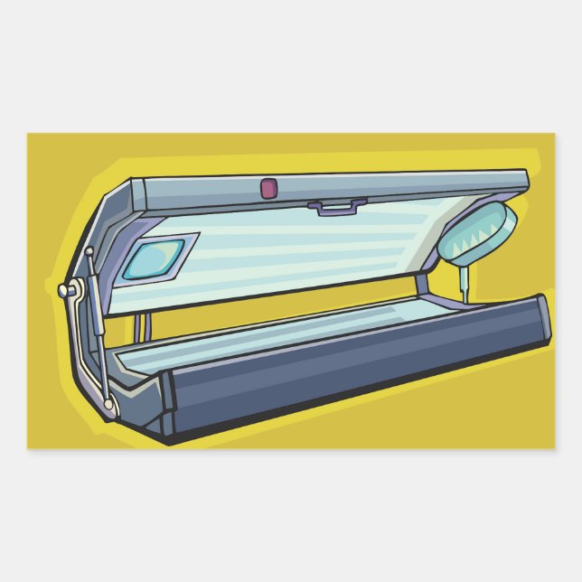 Tanning Bed Retro Spa Rectangular Sticker (Front)