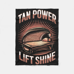 Tanning Bed Tan Power Gym Goers Bodybuilders Men T Fleece Blanket
