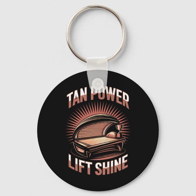 Tanning Bed Tan Power Gym Goers Bodybuilders Men T Key Ring (Front)