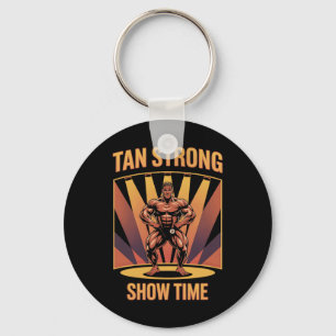 Tanning Bed Tan Strong Athletes Gym Goers Bronze T Key Ring