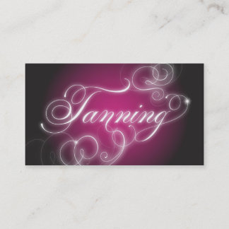 Tanning Business Card Elegant Flourish Glow