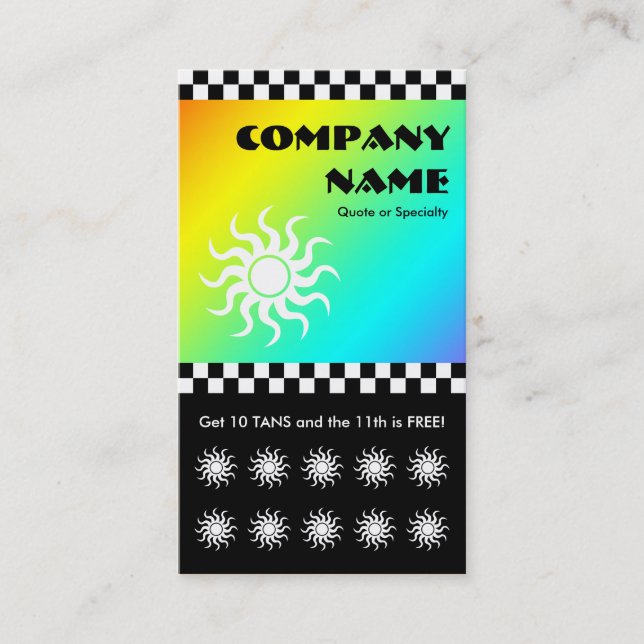 tanning salon checkers loyalty card (Front)