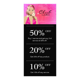 Tanning Salon Marketing Card Loyalty Pink