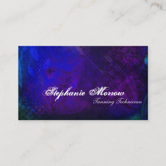 Tanning Salon Spa Business Card Stylish Grunge (Front)