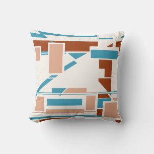 Tannish Rust Turquoise Beige Southwest Art Look Cushion
