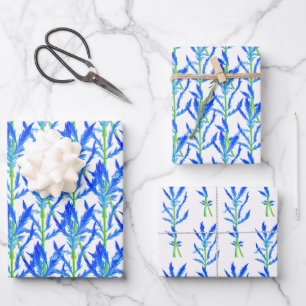 Tansy (L) on a Wrapping Paper Sheet Set of 3