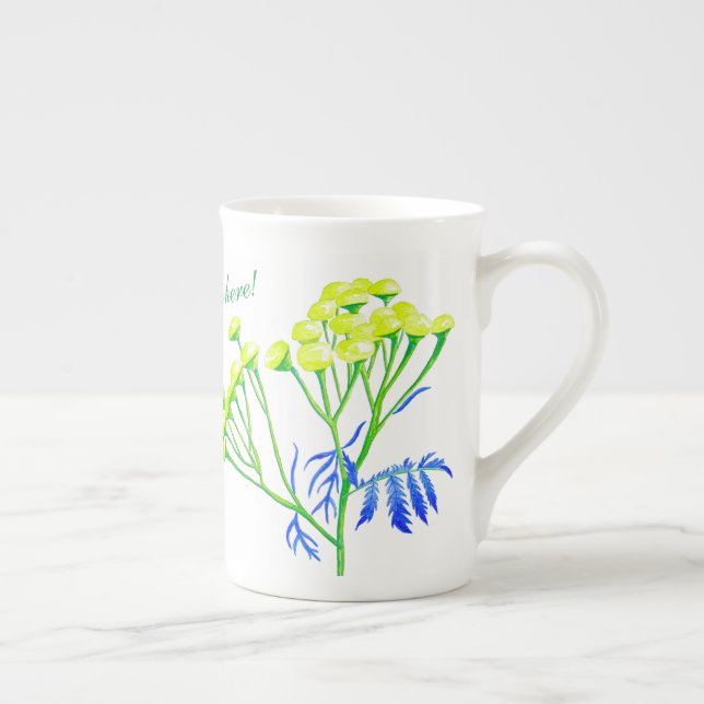 Tansy on a Bone China Mug (Right)