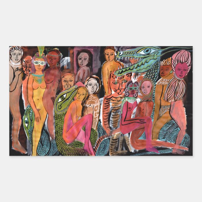 Tantric Carnival Rectangular Sticker (Front)