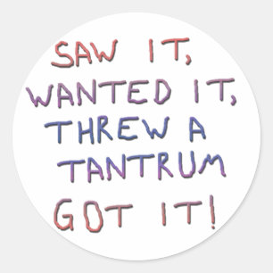 Tantrum copy classic round sticker