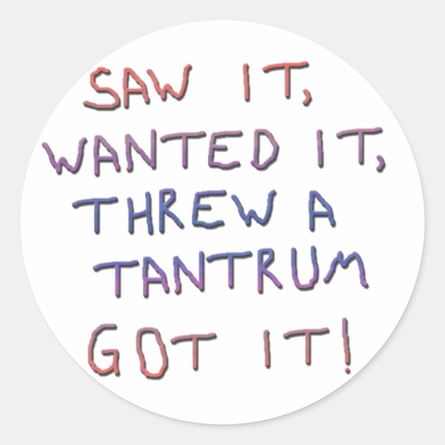 Tantrum copy classic round sticker (Front)