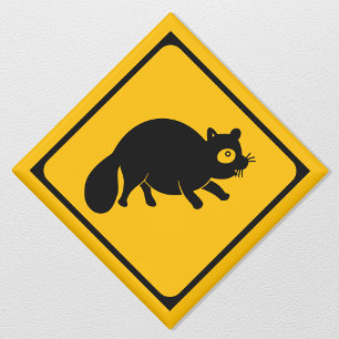 Tanuki Crossing! Japanese Road Sign Magnet