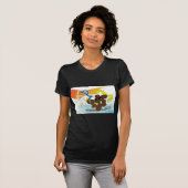 TANUKI fights with daemon in Computer! T-Shirt (Front Full)