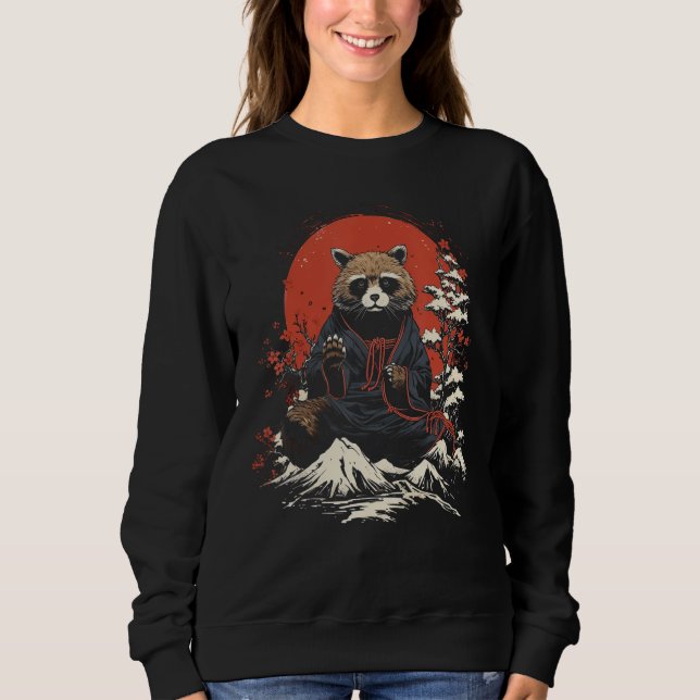 Tanuki Japanese Art Racoon Dog Japan Gift Sweatshirt (Front)