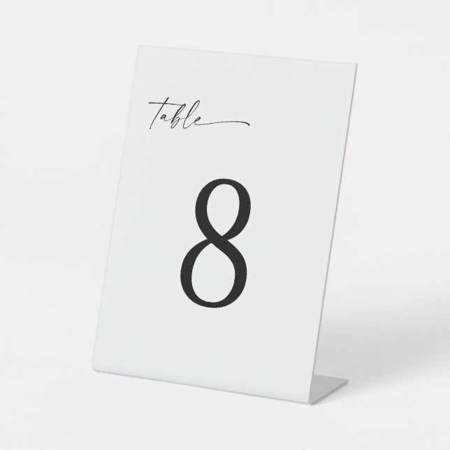 TANYA Editable Wedding Table Number Pedestal Sign (Front)