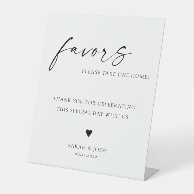 TANYA | Wedding favours sign with your names & dat (Front)