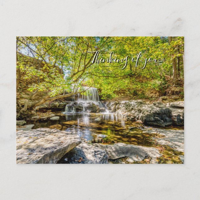 Tanyard Creek Waterfall In Fall Thinking Of You Postcard (Front)