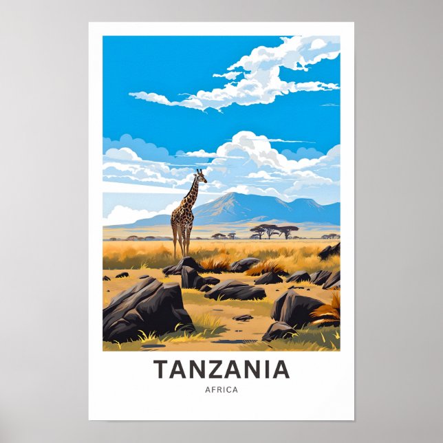 Tanzania Africa Travel Print (Front)