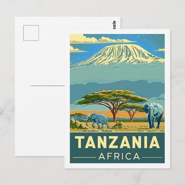 Tanzania Africa Vintage Famous Travel Place Postcard (Front/Back)
