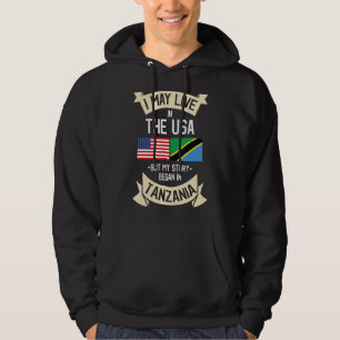 Tanzania American Flag Usa Tanzanian Roots Hoodie