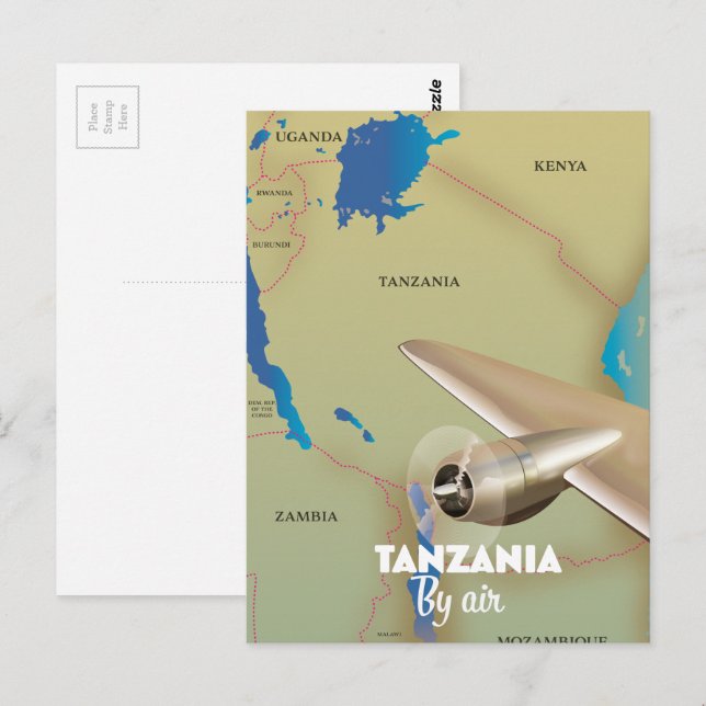 Tanzania By Air Postcard (Front/Back)