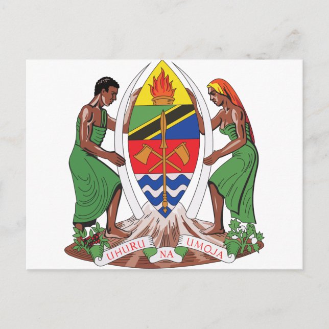 Tanzania Coat Of Arms Postcard (Front)