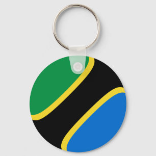 Tanzania Fisheye Flag Keychain