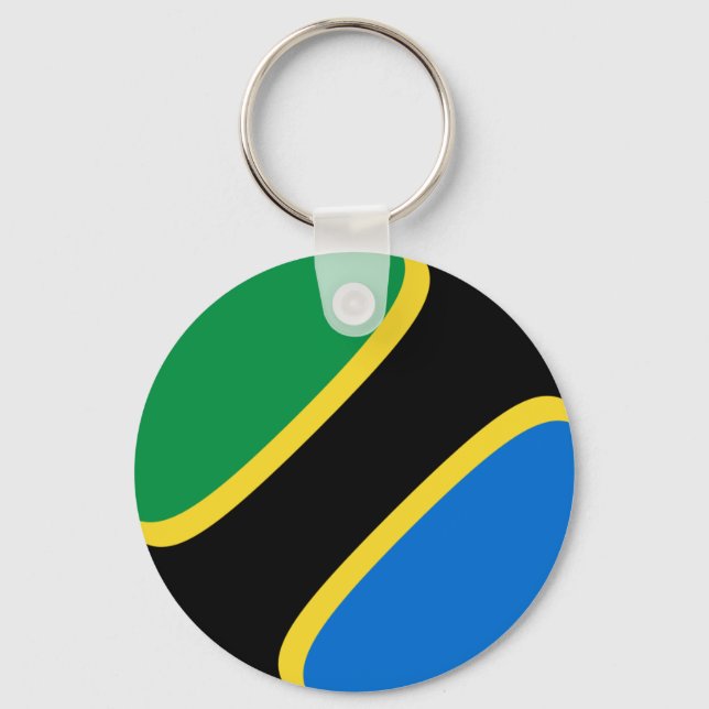Tanzania Fisheye Flag Keychain (Front)