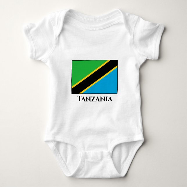 Tanzania Flag Baby Bodysuit (Front)