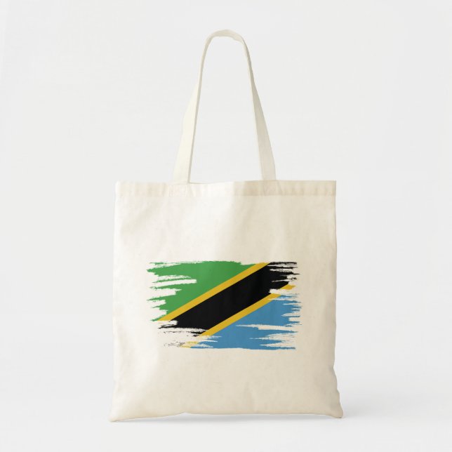 Tanzania Flag Brush Art Tote Bag (Front)