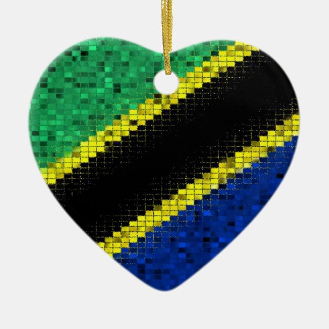 Tanzania Flag glitter ornament (Front)