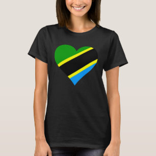 Tanzania Flag Heart Tanzania Love Tanzania T-Shirt