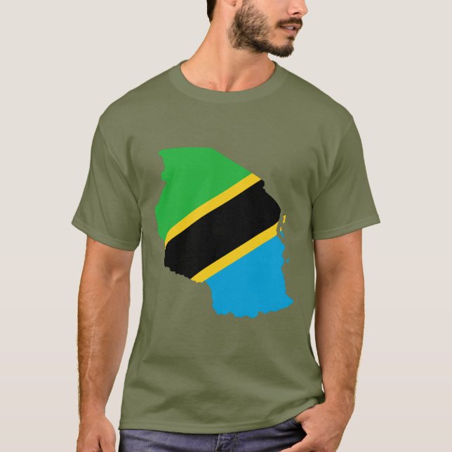 Tanzania Flag Map T-Shirt (Front)