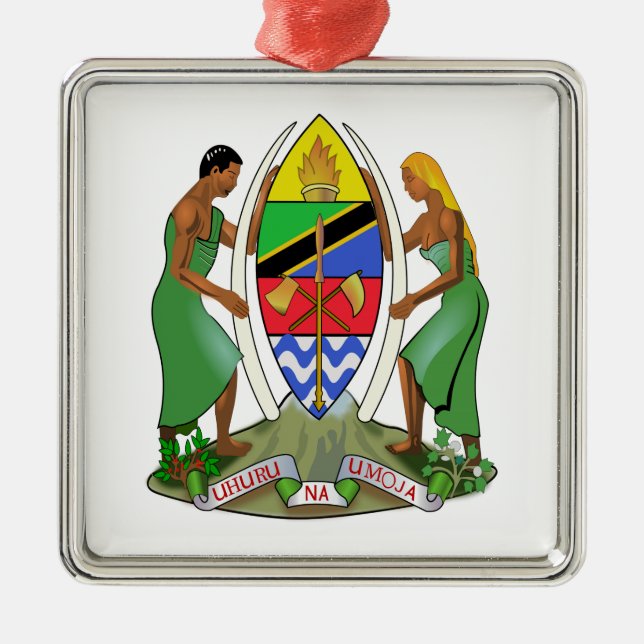 Tanzania Flag Metal Tree Decoration (Front)