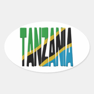 Tanzania flag oval sticker