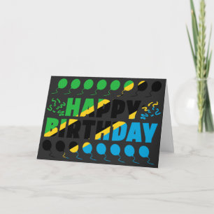 Tanzania Flag Patriotic Birthday Card