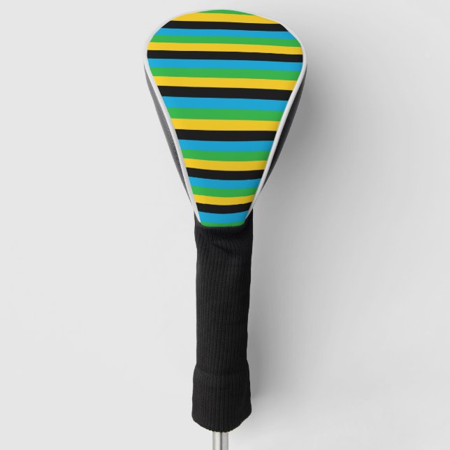 Tanzania flag stripes colour lines pattern golf head cover (Front)