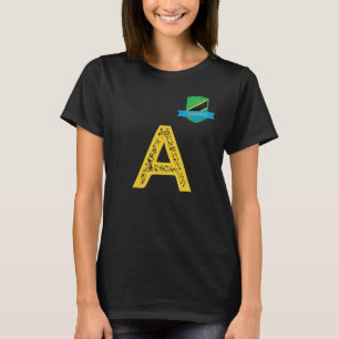 Tanzania Human-Flag Group Letter A Tanzania black T-Shirt