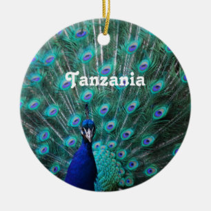 Tanzania Peacock Ceramic Tree Decoration