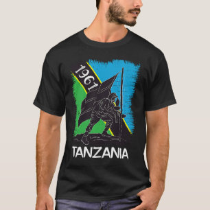 Tanzania Pride Kilimanjaro Mountain Map Flag Hoist T-Shirt
