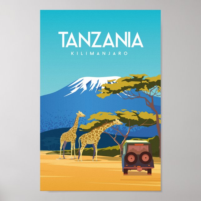 Tanzania safari travel poster africa (Front)