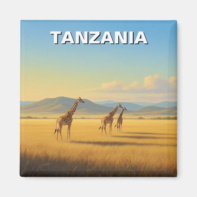 Tanzania Serengeti National Park Giraffes Magnet (Front)