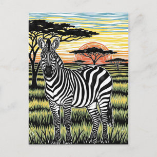 Tanzania Serengeti National Park Zebra Postcard