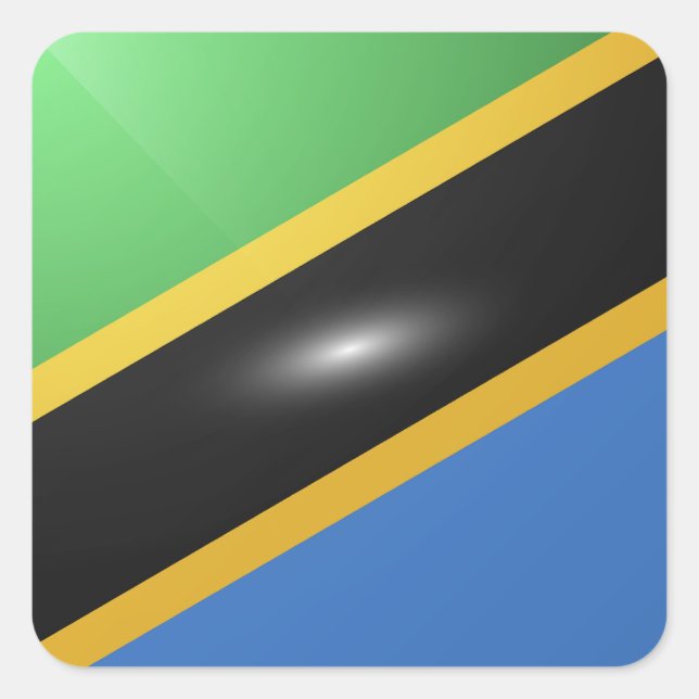 Tanzania square glossy flag sticker (Front)