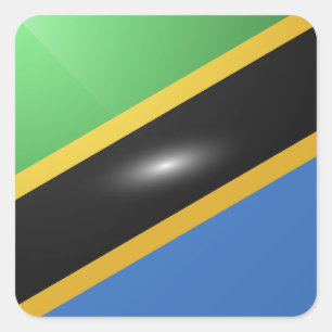 Tanzania square glossy flag sticker