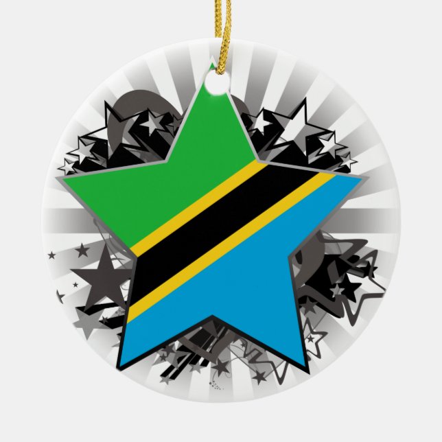 Tanzania Star Ceramic Tree Decoration (Front)