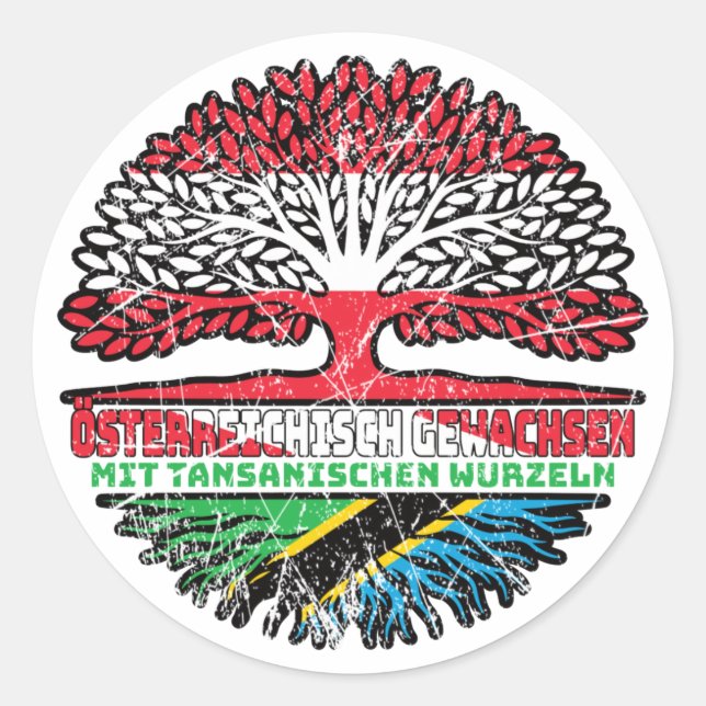 Tanzania Tanzanian Austrian Baum Classic Round Sticker (Front)