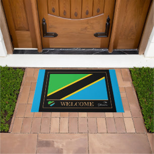 Tanzania & Tanzanian Flag house mat/sports Welcome Doormat