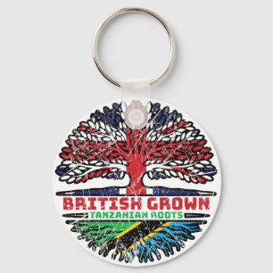 Tanzania Tanzanian Uk United Kingdom British Tree Key Ring
